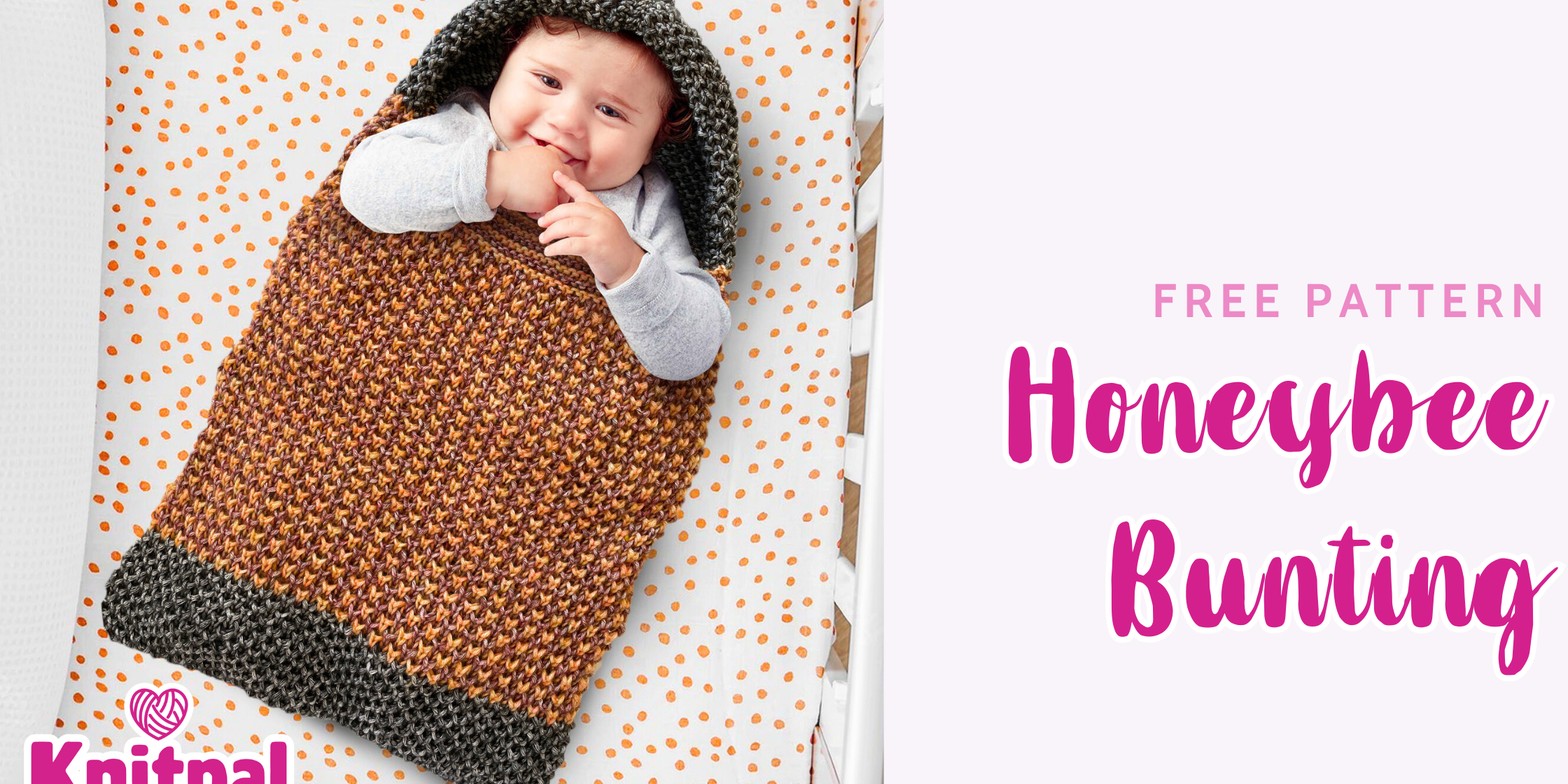 Honeybee newborn bunting - free pattern
