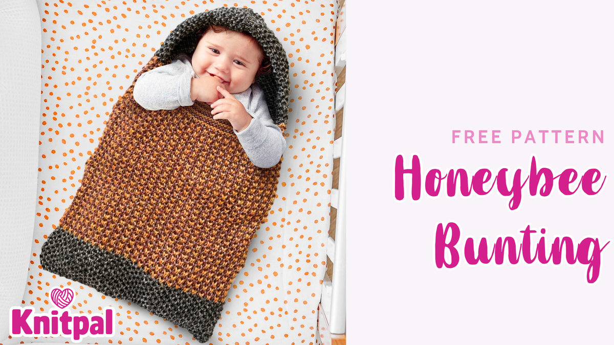 Honeybee newborn bunting - free pattern
