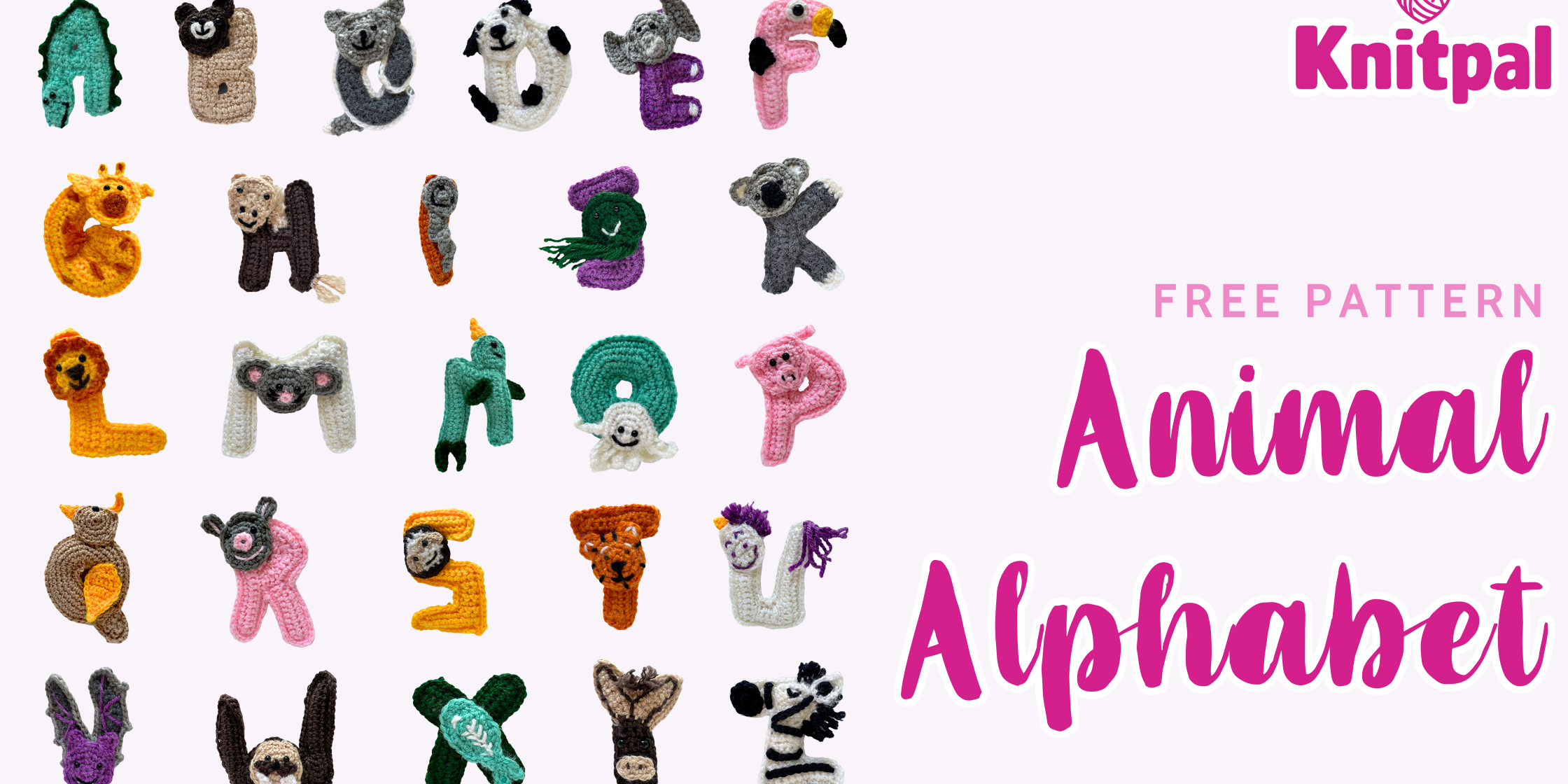 Free crochet alphabet animal patterns