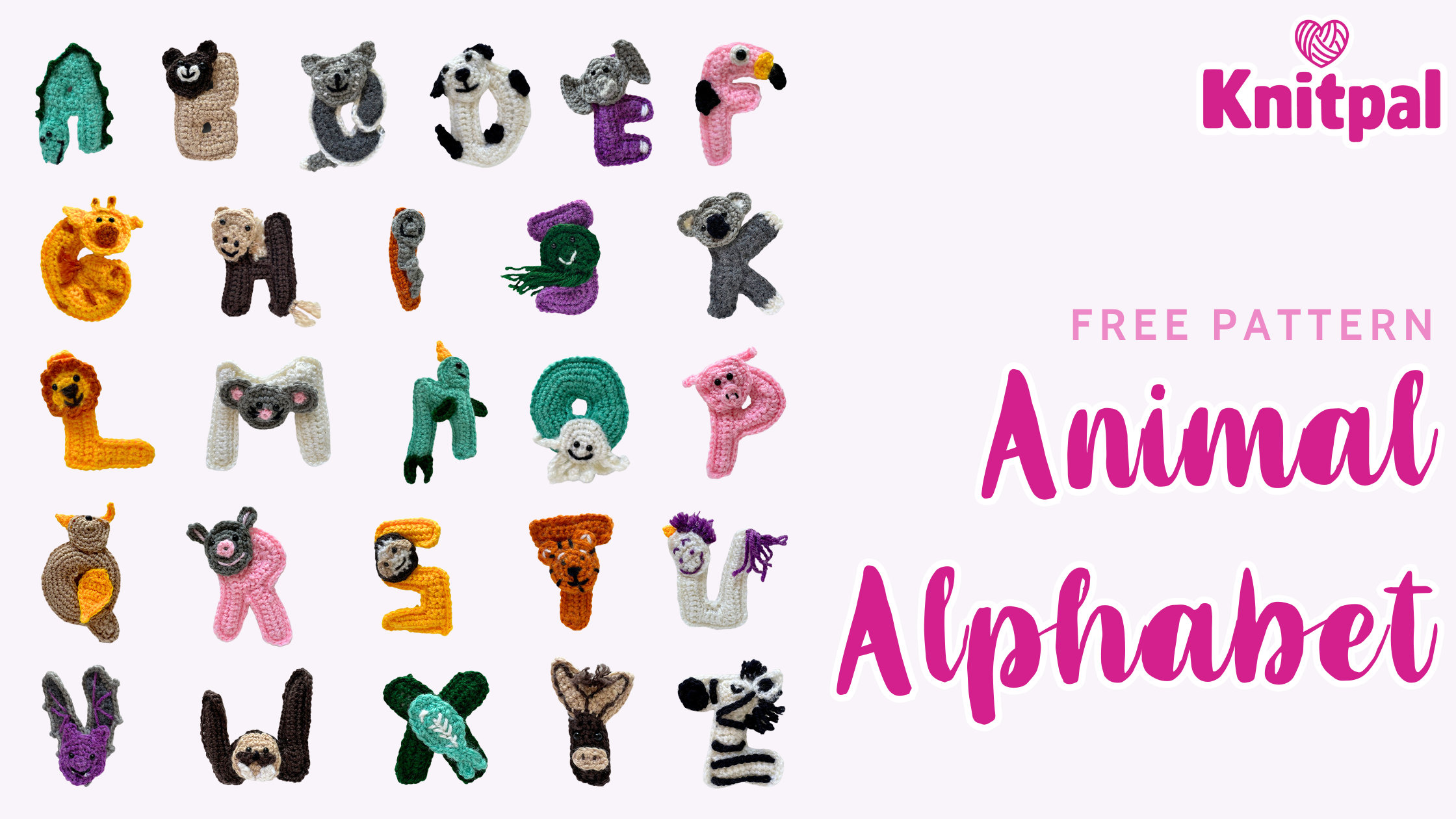 Free crochet alphabet animal patterns