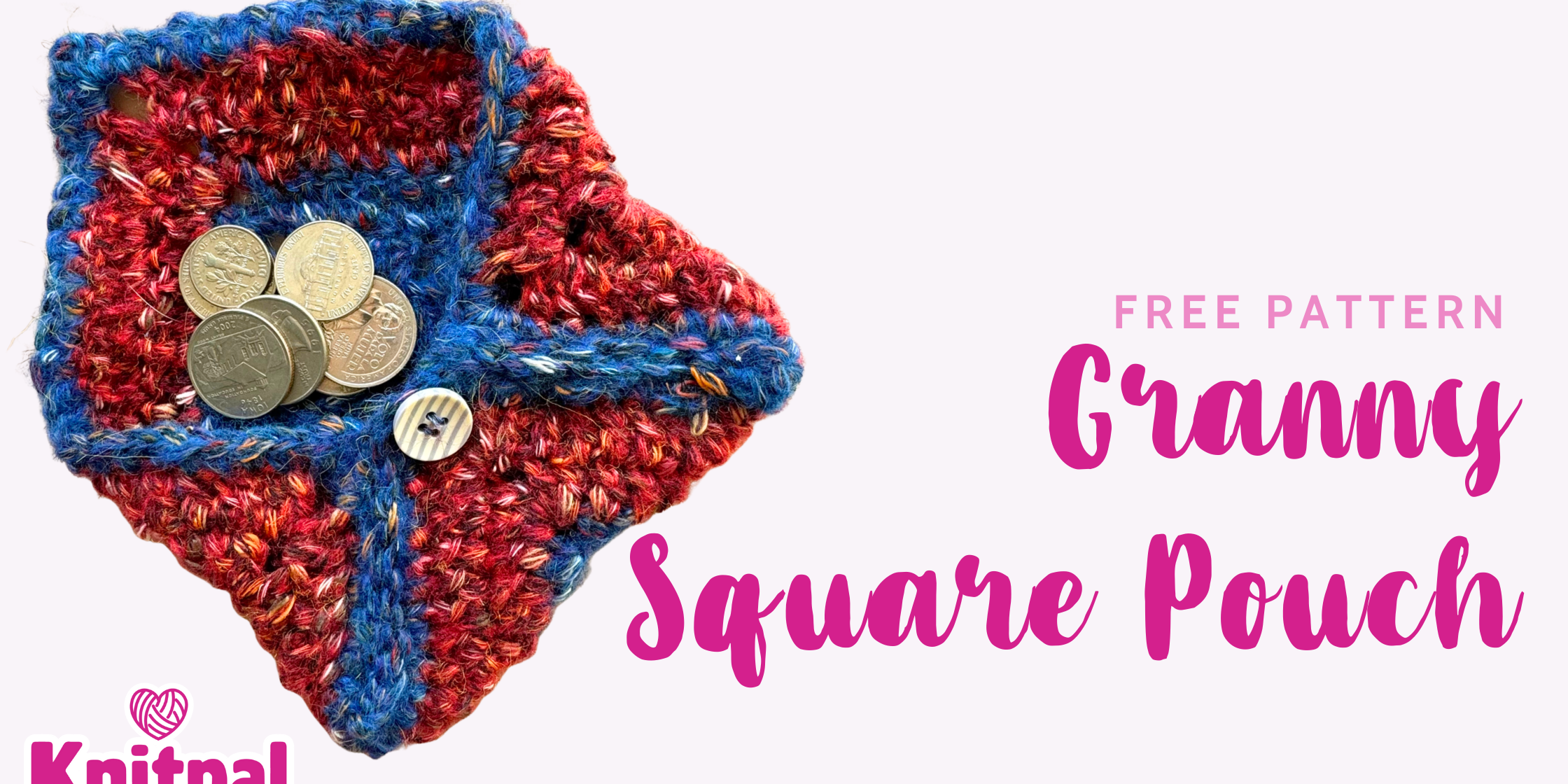 Granny Square Pouch - Free Crochet Pattern