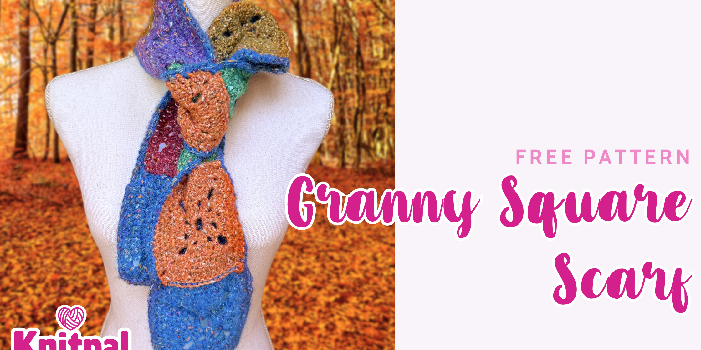 Granny square scarf free pattern