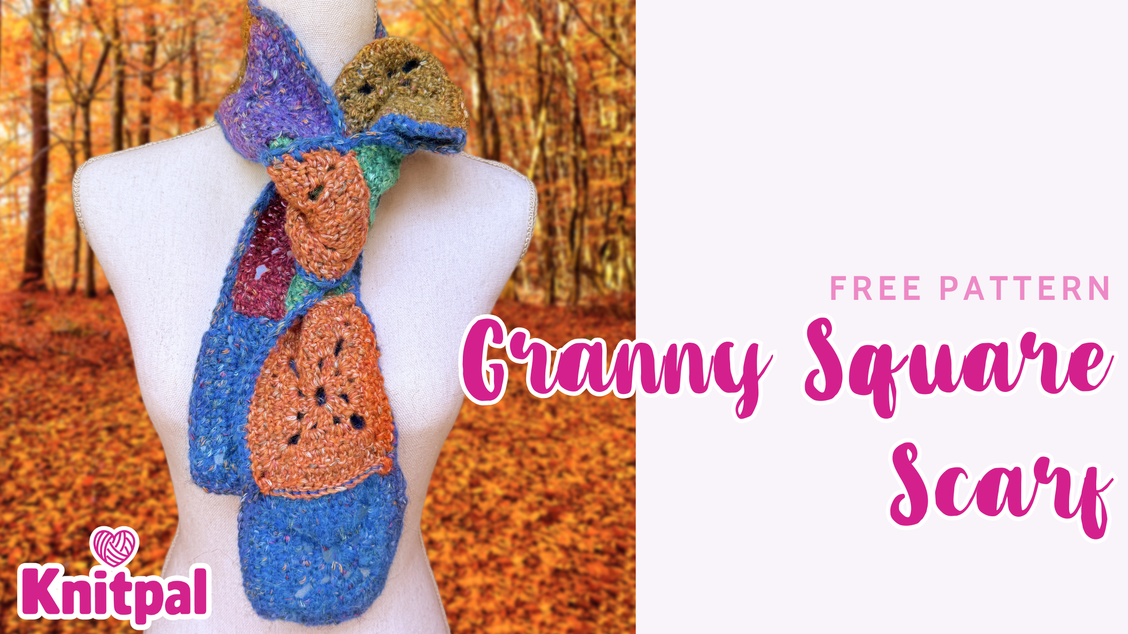 Granny square scarf free pattern