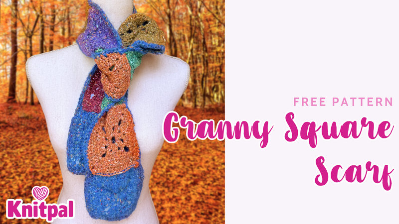 Granny square scarf free pattern