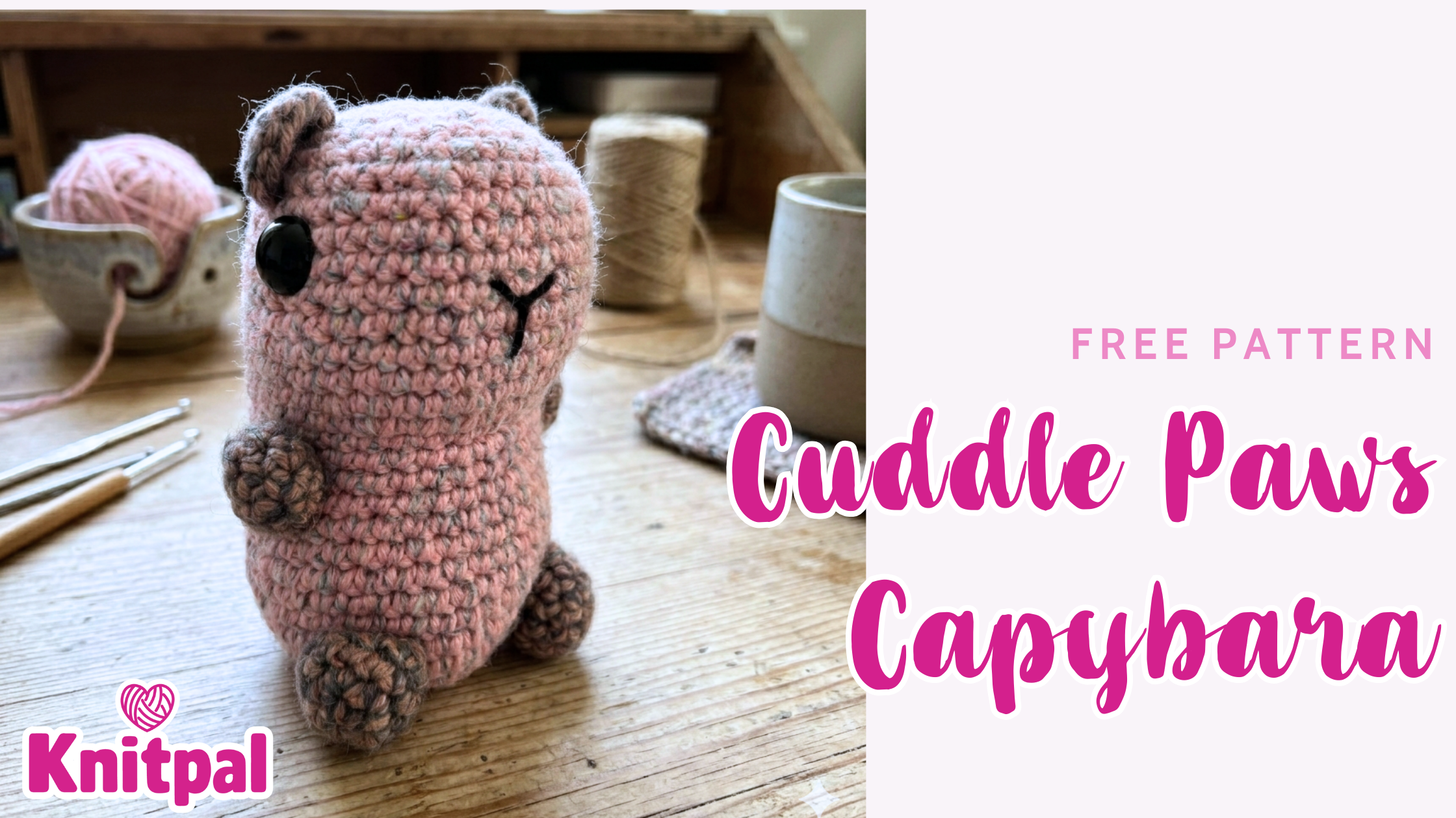 Cuddle Paws Capybara - Free Amigurumi Crochet Pattern