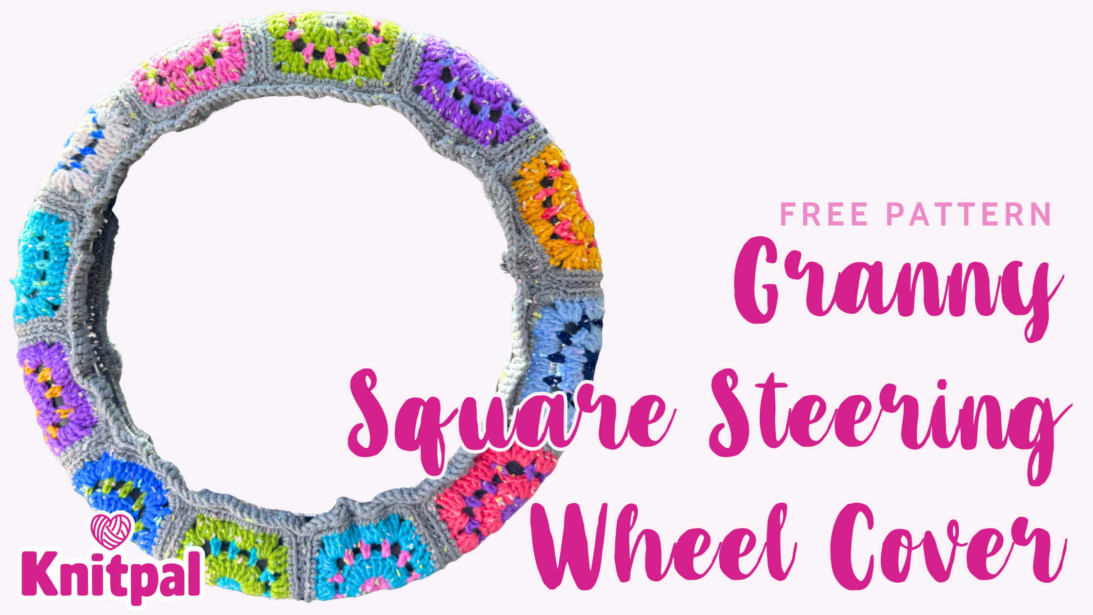 Granny Chic Steering Wheel Cover - Free Crochet Pattern