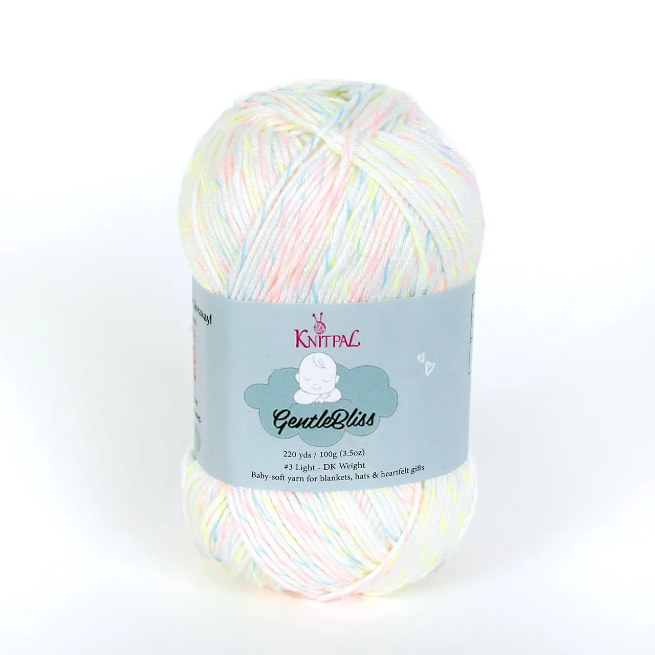 KnitPal GentleBliss Yarn — Pastel Rainbow DK Weight (4 Skeins)
