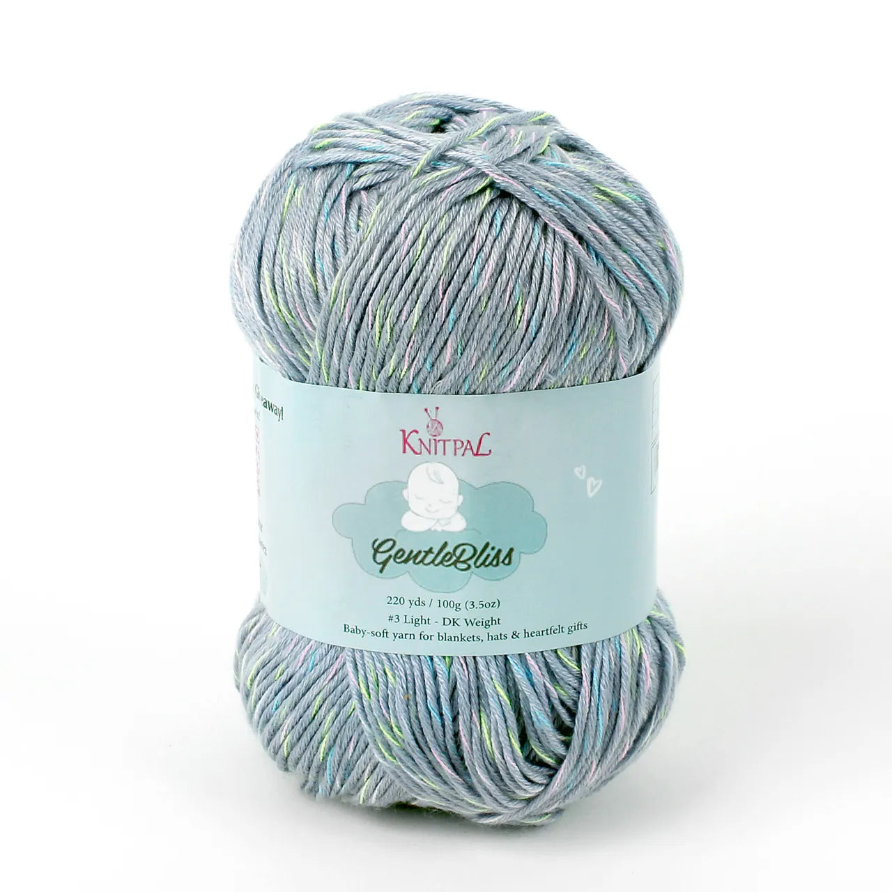 KnitPal GentleBliss Yarn — Light Gray DK Weight (4 Skeins)