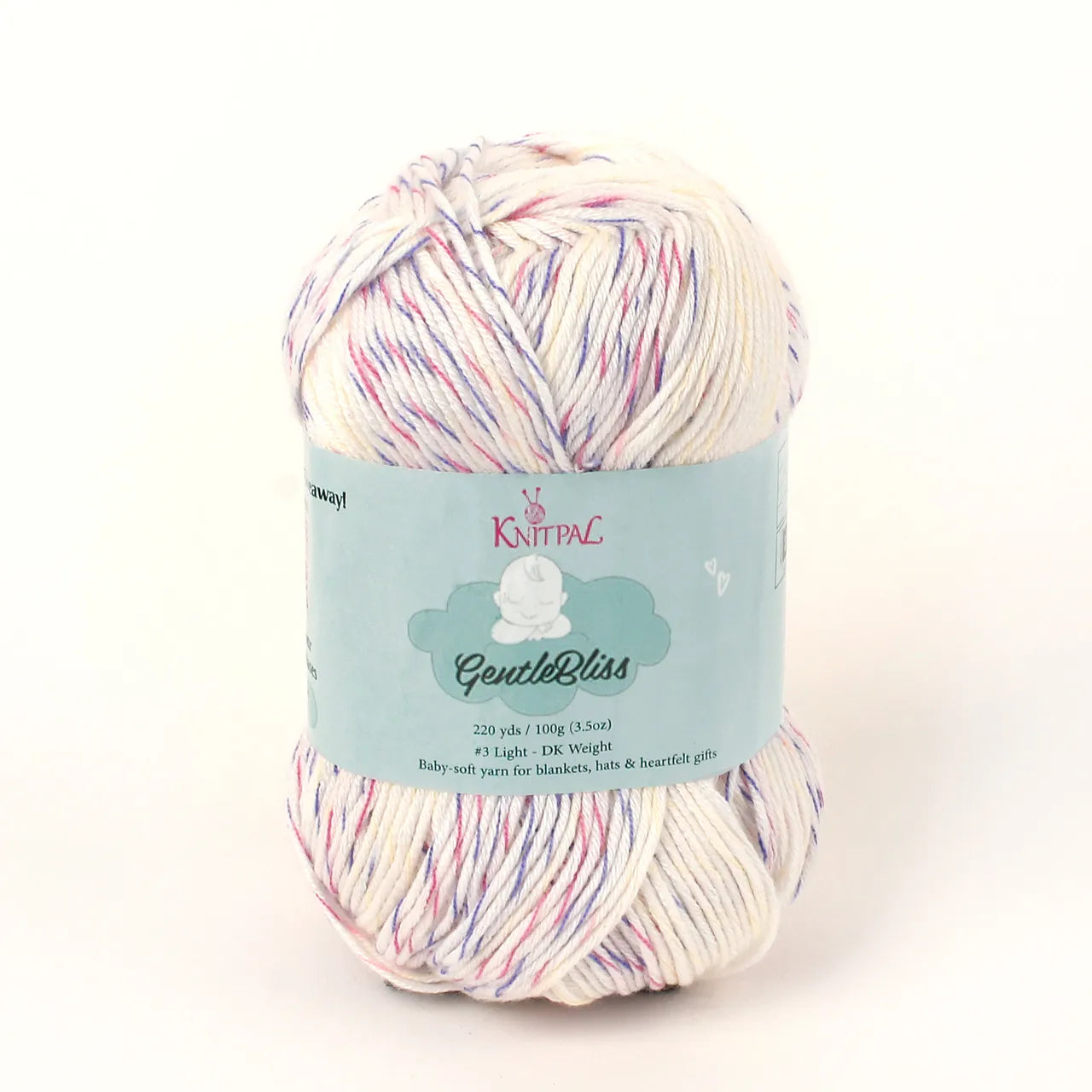 KnitPal GentleBliss Yarn — White Sunsets DK Weight (4 Skeins)