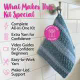 Everyday Joy Dishcloth - Crochet - Blue