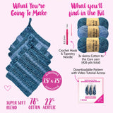 Everyday Joy Dishcloth - Crochet - Blue