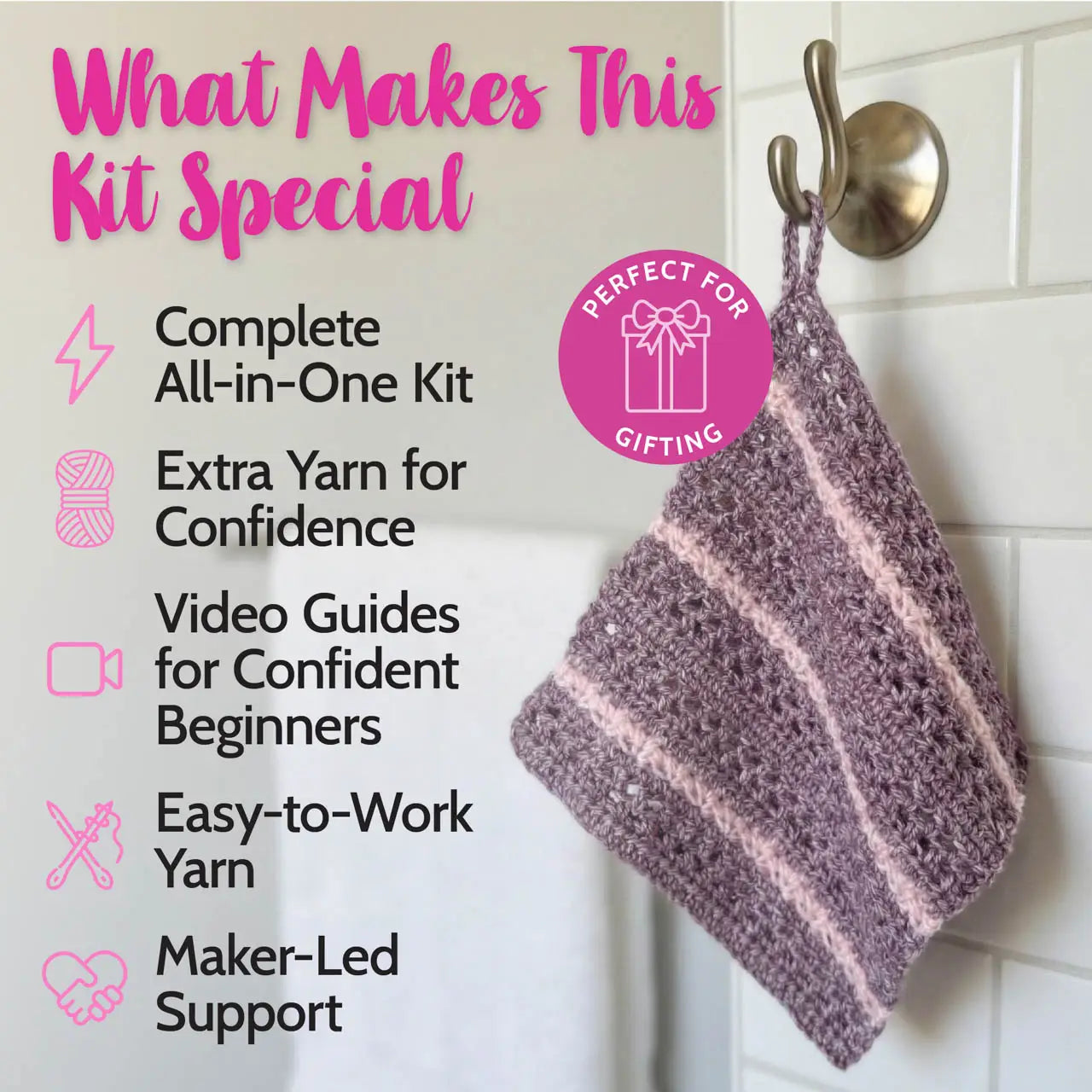Everyday Joy Dishcloth - Crochet - Purple