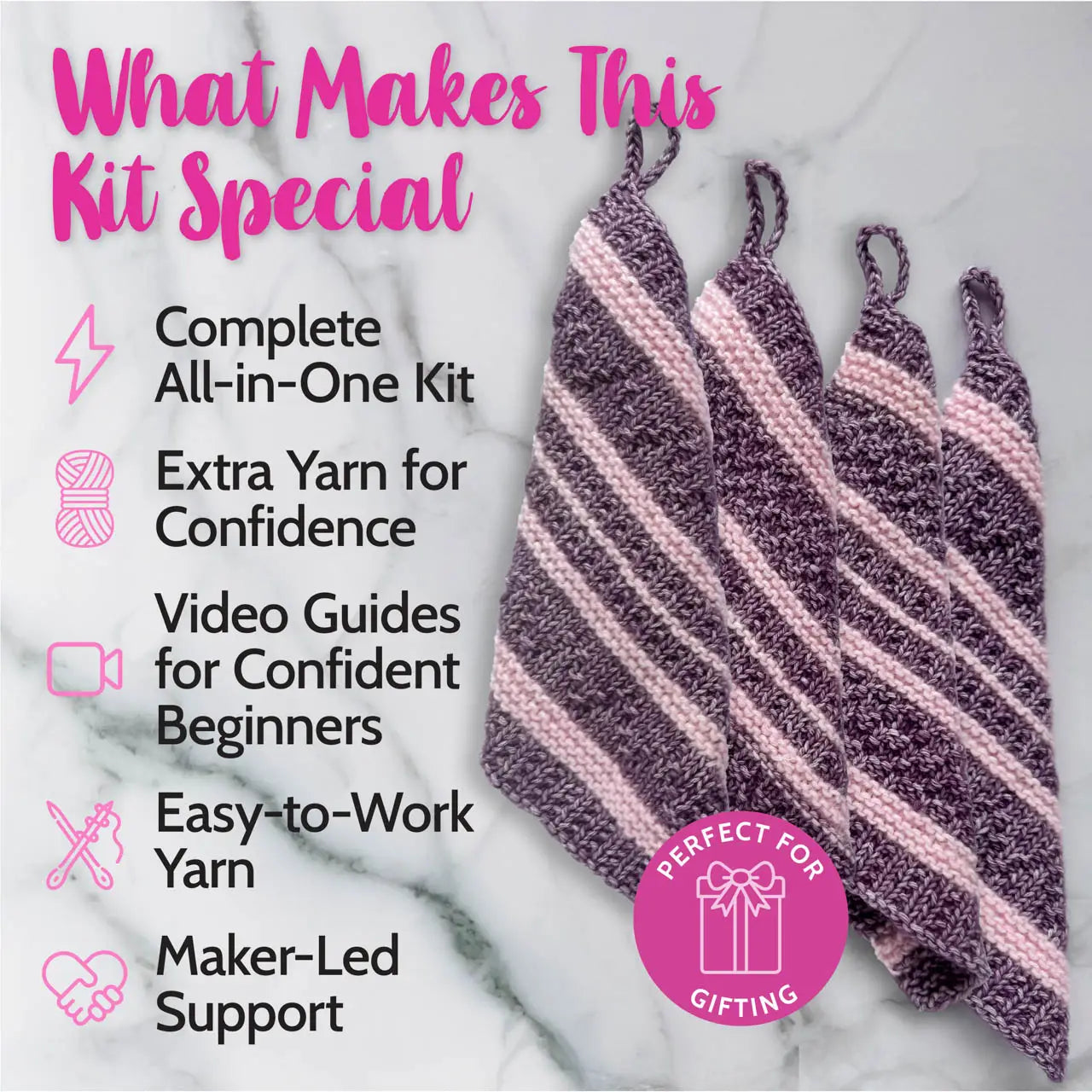 Everyday Joy Dishcloth - Knitting - Purple