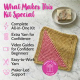 Everyday Joy Dishcloth - Tunisian Crochet - Brown