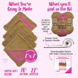Everyday Joy Dishcloth - Tunisian Crochet - Brown