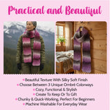 Tunisian Scarf with Pockets- White Raspberry