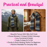 Tunisian Scarf with Pockets- White Gray