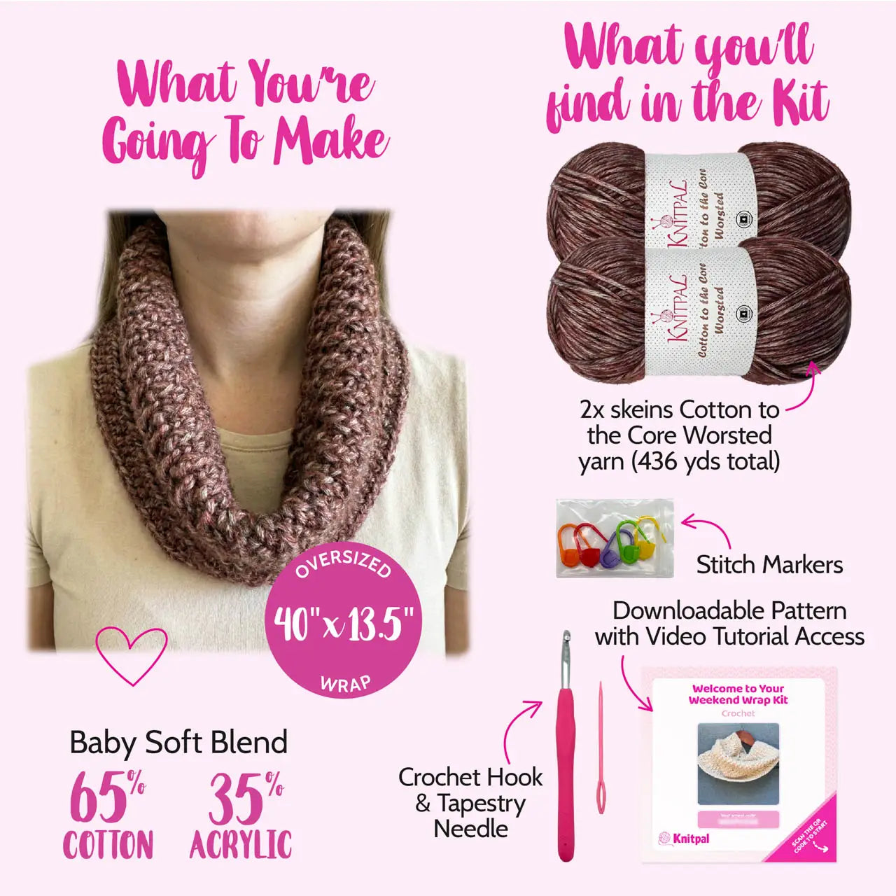 Weekend Wrap - Crochet - Brown