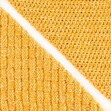 Cotton Bliss yarn in Golden Amber with half-knit and half-crochet swatch