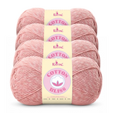 Cotton Bliss yarn, 4-skein pack in Rose Quartz