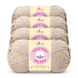Cotton Bliss yarn, 4-skein pack in Silver Teak