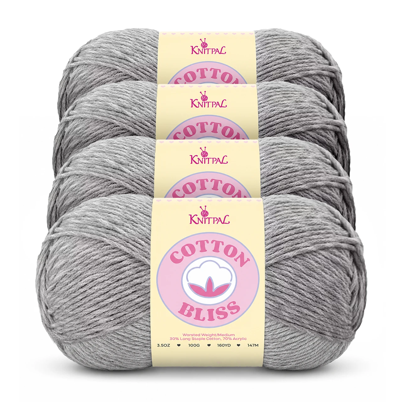 Cotton Bliss yarn, 4-skein pack in Smokey Cypress