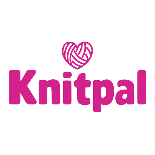 Pink Knitpal Logo with White Outline