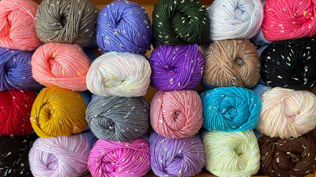  Tweed Twinkles Soft Hypoallergenic Baby Yarn for Knitting  Crocheting, 8 skeins, 696 yards/400 Grams, Light Worsted, DK #3 (Wisteria  Purple)