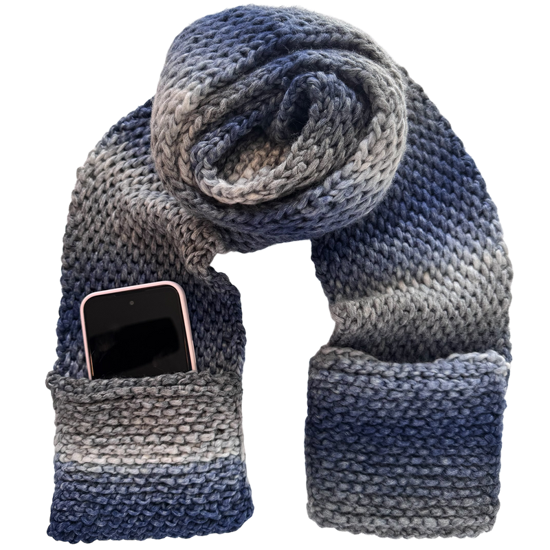 Tunisian Scarf with Pockets