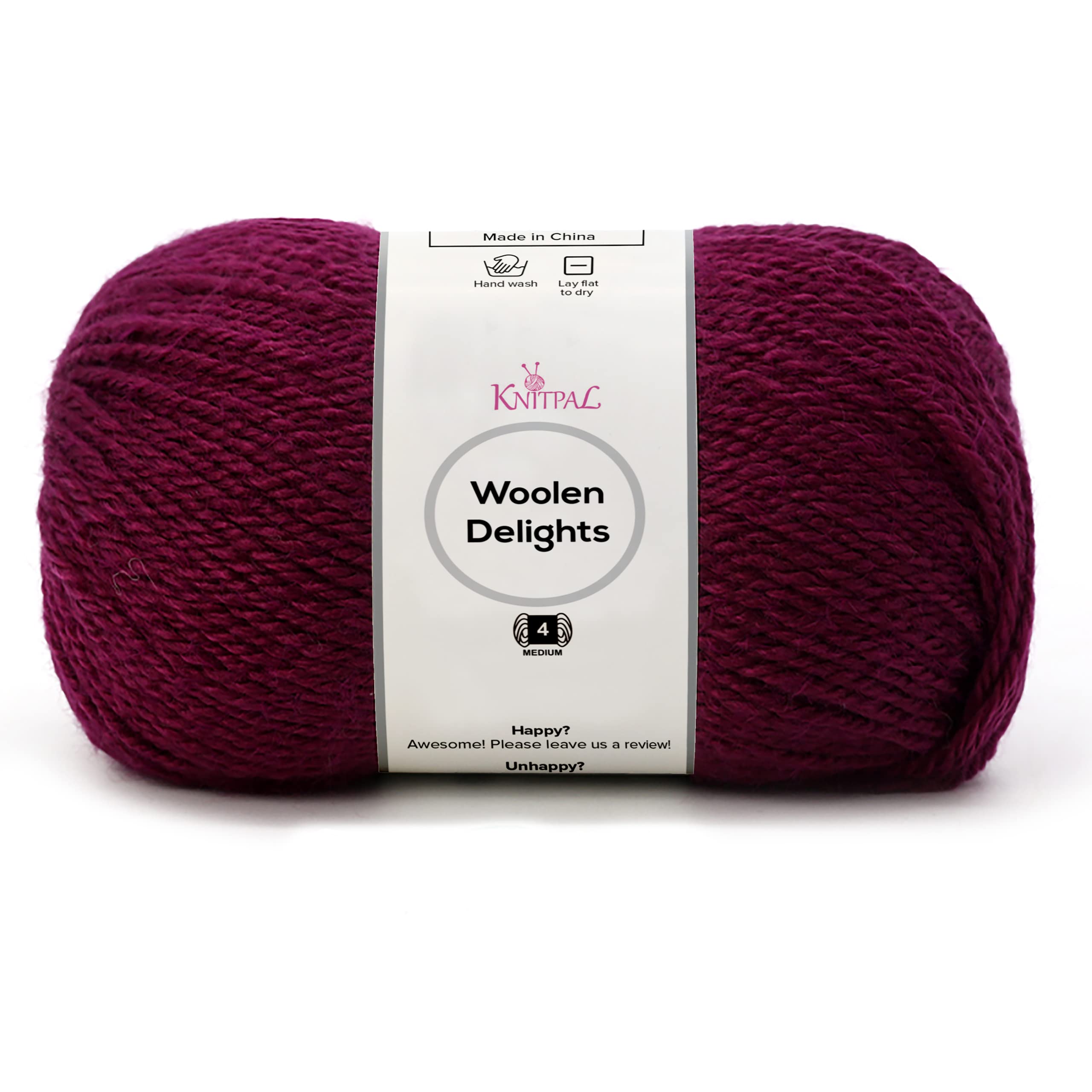Woolen Delights Medium Worsted Weight Yarn for Knitting and Crocheting, Australian Wool Blend