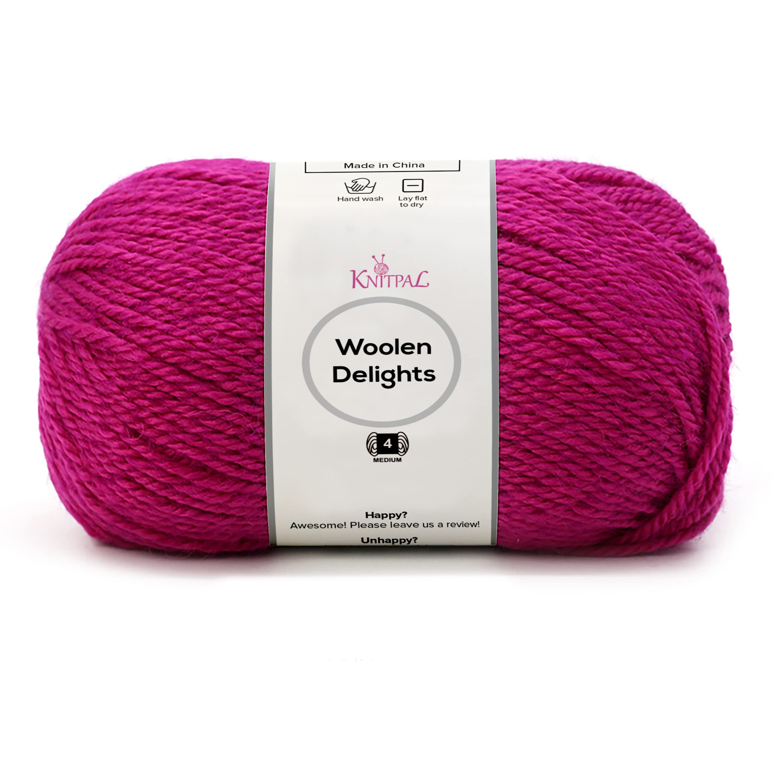 Woolen Delights Medium Worsted Weight Yarn for Knitting and Crocheting, Australian Wool Blend