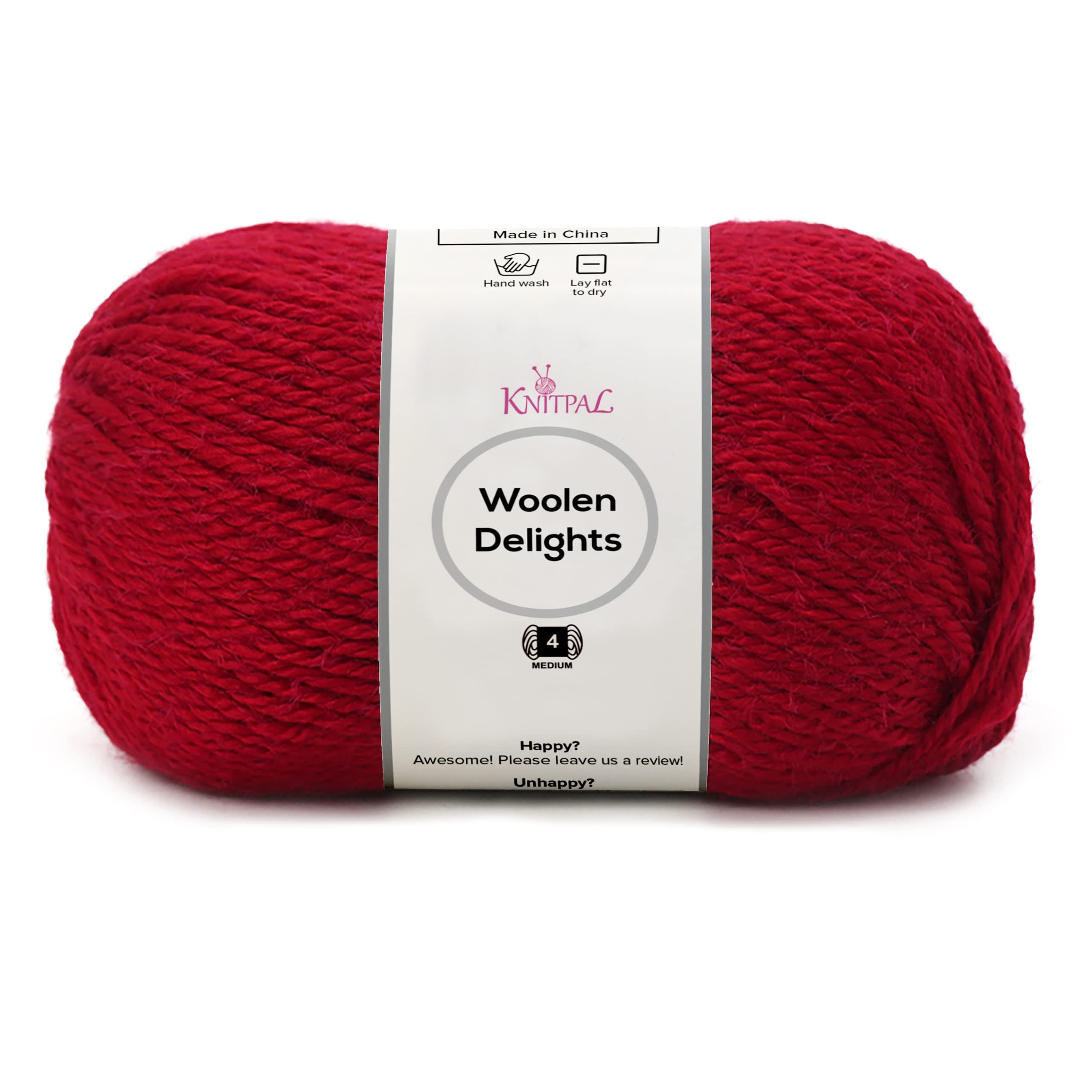 Woolen Delights Medium Worsted Weight Yarn for Knitting and Crocheting, Australian Wool Blend