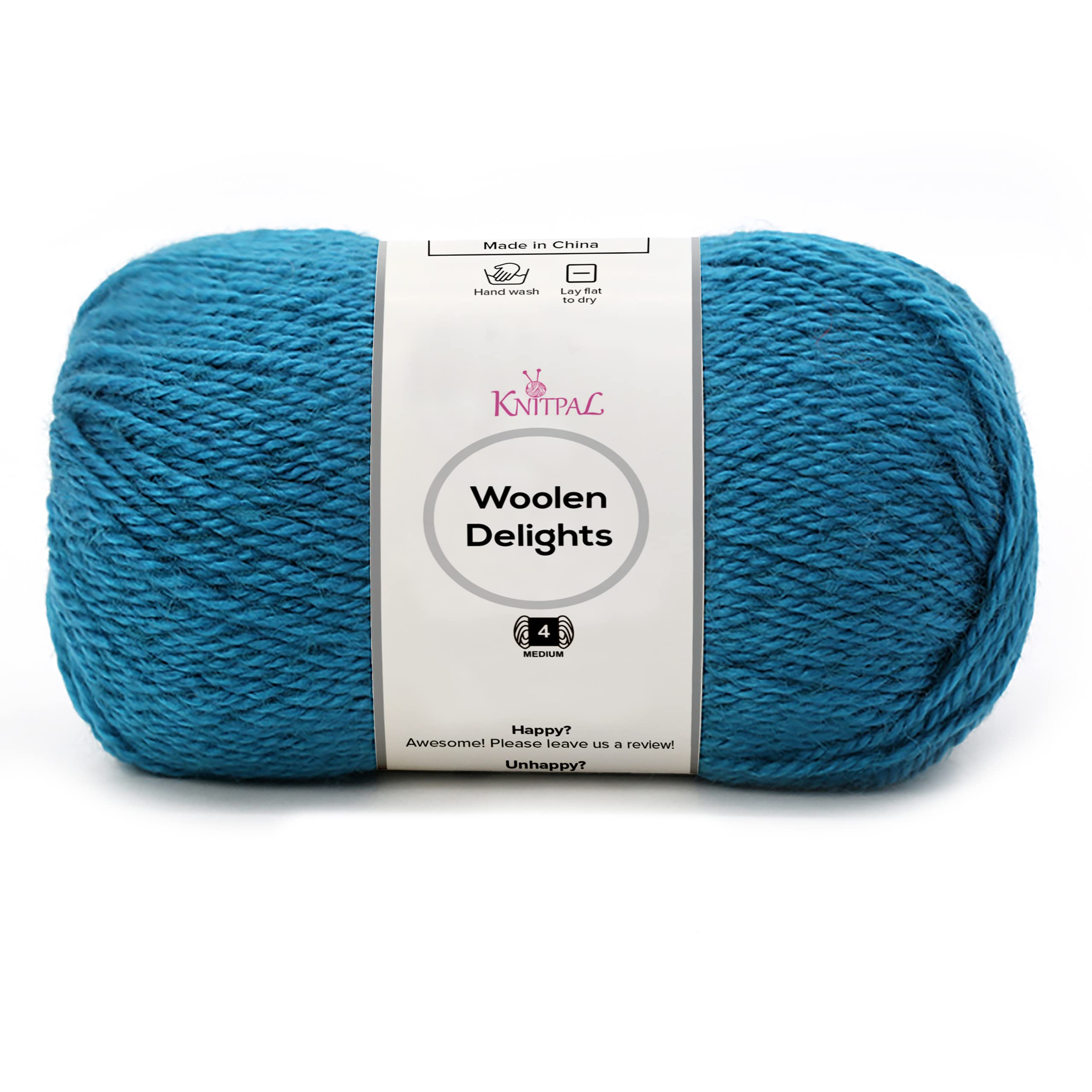 Woolen Delights Medium Worsted Weight Yarn for Knitting and Crocheting, Australian Wool Blend
