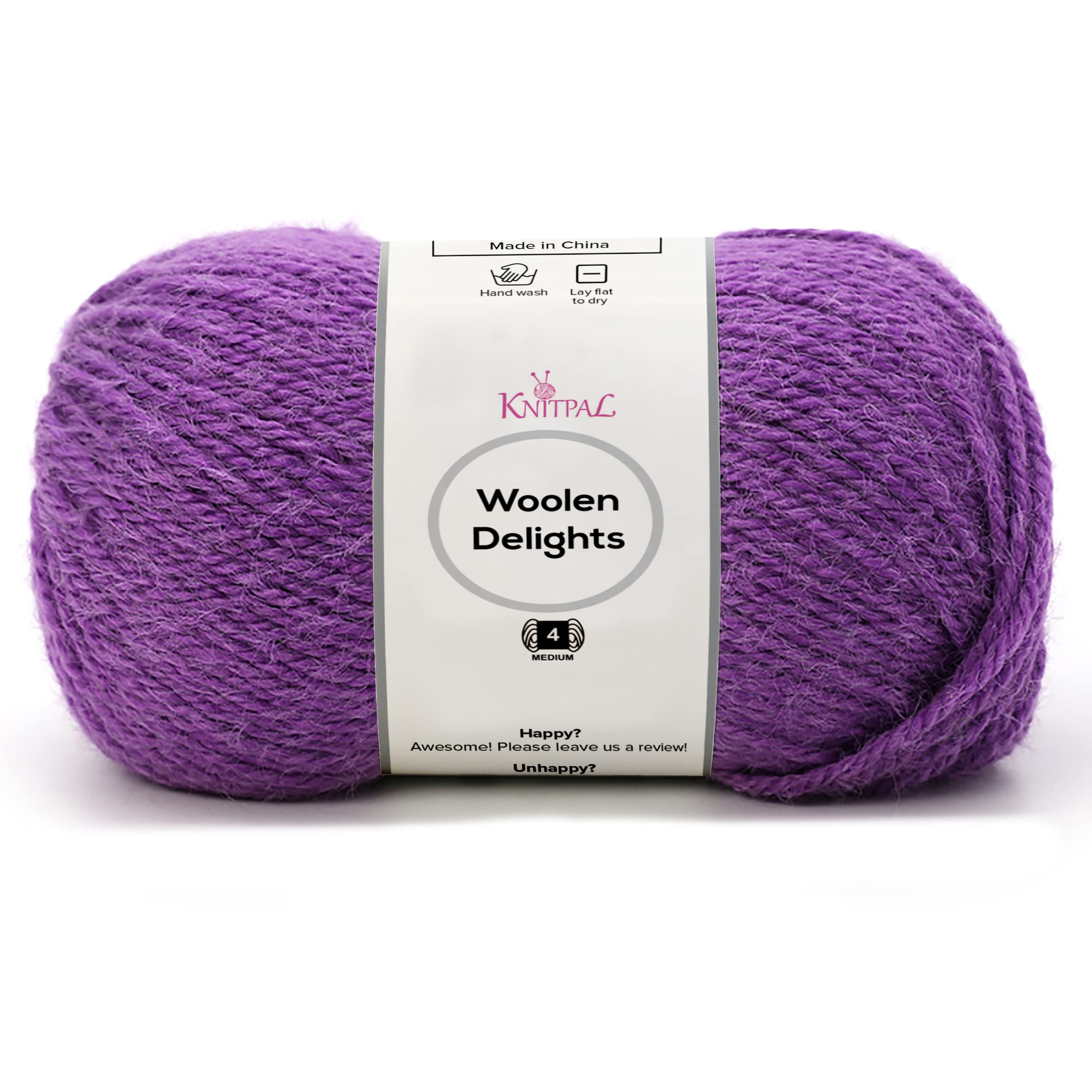 Woolen Delights Medium Worsted Weight Yarn for Knitting and Crocheting, Australian Wool Blend